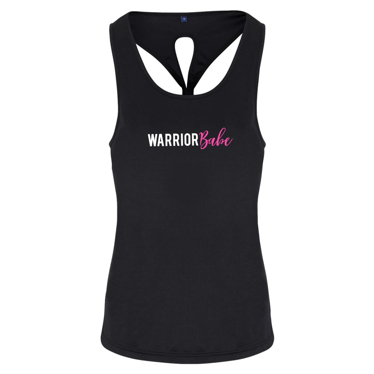 WarriorBabe Knot Back Black Tank Top