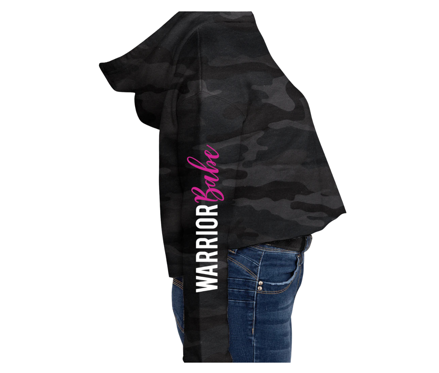 WarriorBabe Cropped Camo Hoodie